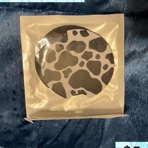 Cow print car coasters